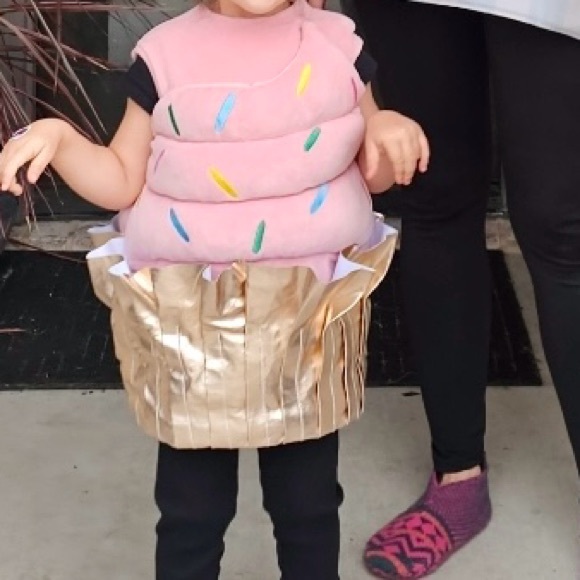 Pink Cupcake Toddler Costume Tunic with Metallic Cupcake Liner & Cherry Headband - Picture 13 of 13